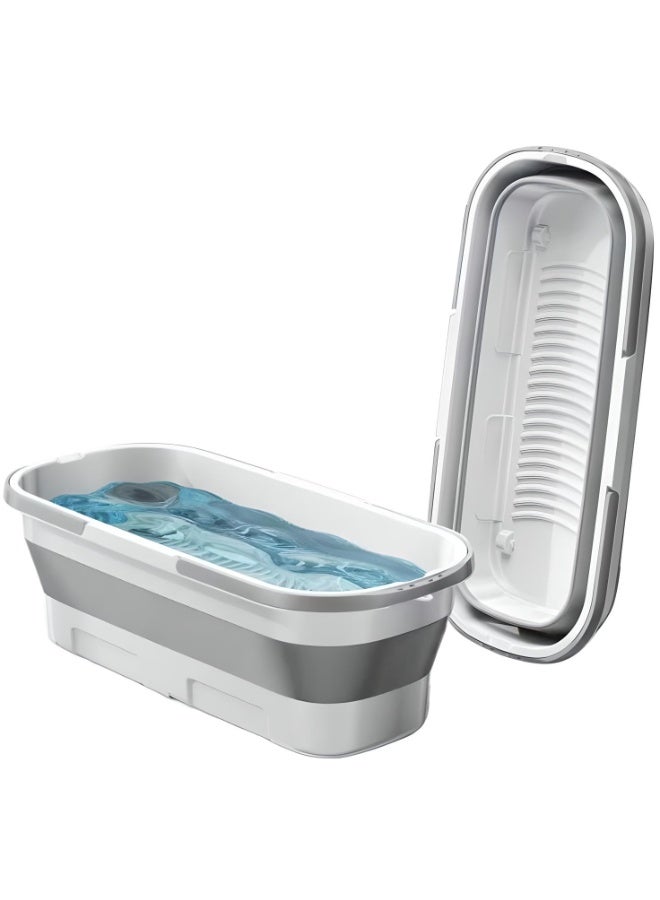 20L Foldable Bucket with Wheels – Collapsible Silicone Water Container for Cleaning, Car Wash, Camping & Travel - Image 1