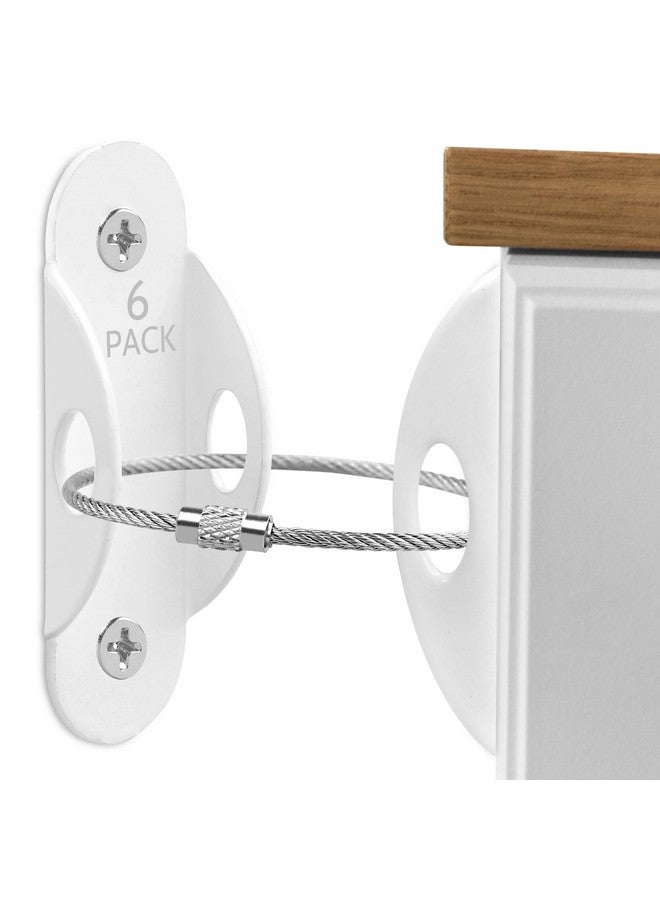 Guirnd 6 Pack Furniture Anchors, Anti Tip Furniture Anchors for Baby Proofing, Metal Earthquake Straps Furniture Straps Wall Anchor for Dresser and Bookcase (White) - Image 1