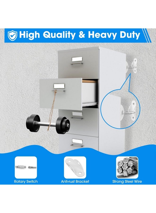 Guirnd 6 Pack Furniture Anchors, Anti Tip Furniture Anchors for Baby Proofing, Metal Earthquake Straps Furniture Straps Wall Anchor for Dresser and Bookcase (White) - Image 3