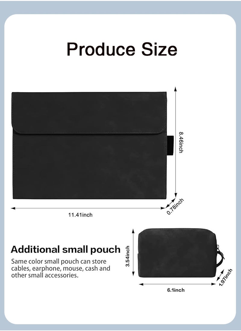 LEOKOR - Tablet Case Suitable for Surface Pro 9 (13-Inch) 2022 Cover,Protective Holder Compatible with Keyboard,Business Case with Accesory Bag for Microsoft (Black) - Image 1