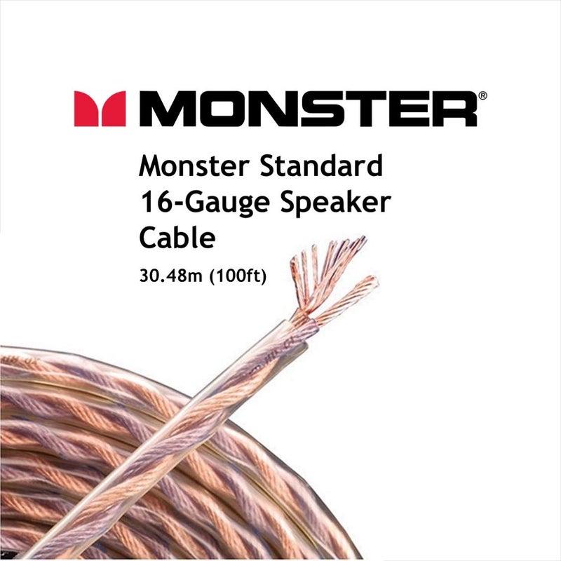 Monster Standard 16-Gauge Speaker Cable 30.48m (100ft) Connects Speakers to an Amplifier or Receiver. - Image 2