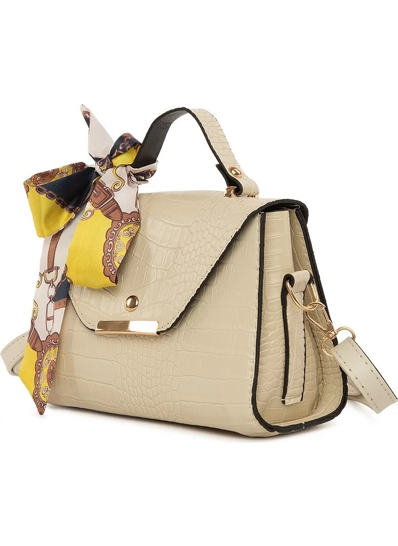 باجموري Crocodile Cream Covered Shawl Hanger Bag