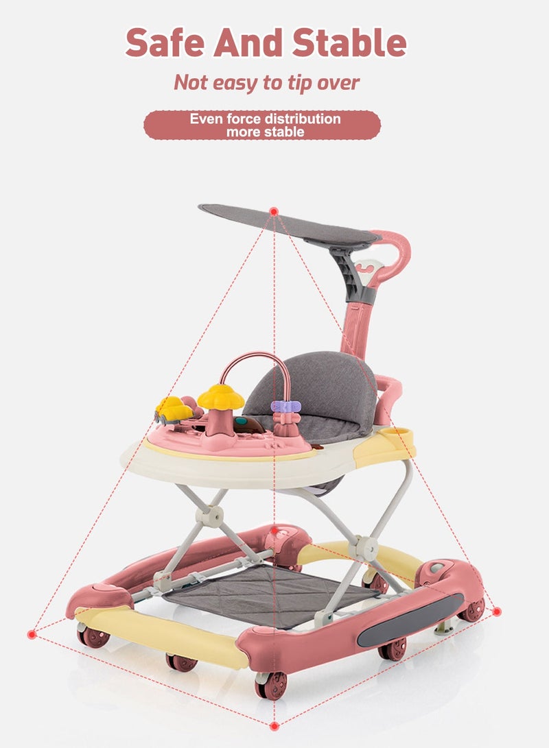 Kidle Baby Push Walker 4-in-1 Convertible Baby Walker & Rocking Horse with Adjustable Height, Music Lights Learning Walker Toy with Silent Wheels & Push Handle for Toddlers 12-36 Months - Image 4