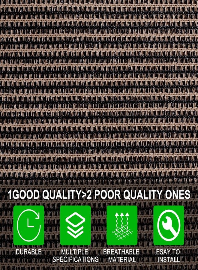Shatex 90% Sun Shades for Patios 6X 10ft Shade Fabric Sun Shade Cloth Taped Edge with Grommets Sun-Block Mesh Shade for Pergola Cover Canopy Mocha, 12 Bungee Balls - Image 3