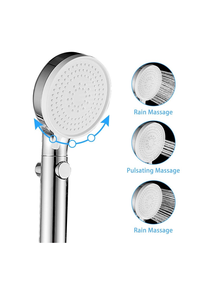 High Pressure Shower Head with Switch, Handheld, 3 Modes Handheld Hose, Chrome Finish - Image 5