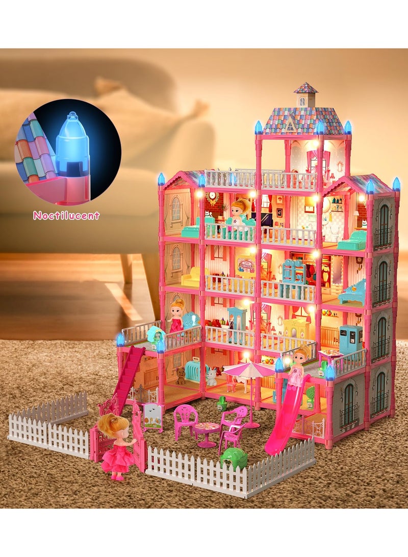 Dollhouse Big Size 5 Floors 19 Rooms Castle House With Decorating Dollhouse Accessories And Furniture DIY Building Toys  - Image 1