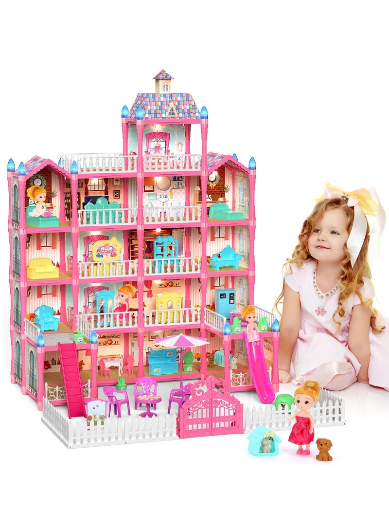 Dollhouse Big Size 5 Floors 19 Rooms Castle House With Decorating Dollhouse Accessories And Furniture DIY Building Toys  - Image 3