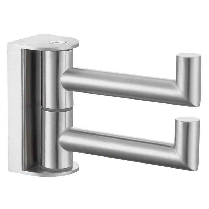 Angle Simple Swivel Towel Hook, SUS 304 Stainless Steel Hand Towel Hook for Bathroom, Foldable Robe Coat Hanger, Brushed Nickel - Image 1