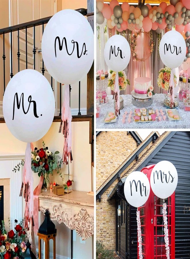 Ysqool 36 Inch Giant White Wedding Balloons,Jumbo Mr & Mrs Latex Balloons for Outdoor and Indoor Wedding Engagement Anniversary Valentines Day Party Decorations Supplies (Simple) - Image 5