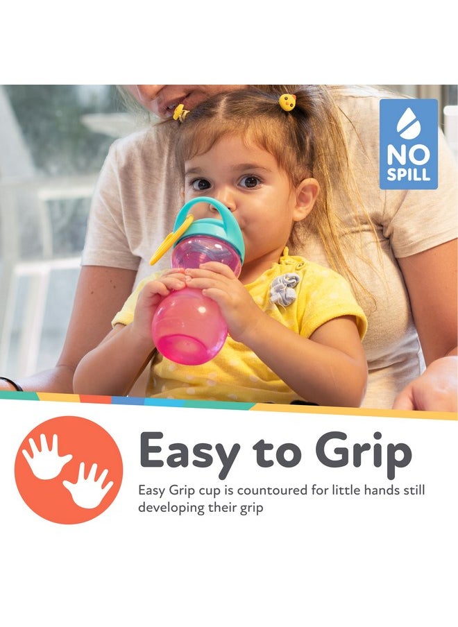 Nuby - Nuby No-Spill Clik-It Soft Spout Sippy Cup with Easy Grip - (3-Pack) 10 oz - Baby Sippy Cup for 6+ Month Old - Girls - Image 1