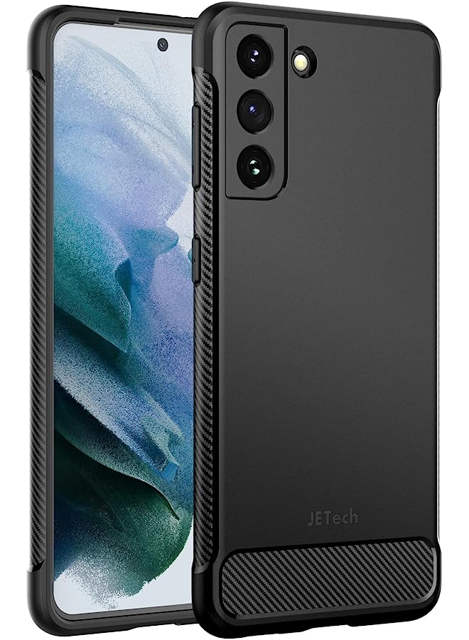 Jetech Slim Fit Case For Samsung Galaxy S21 6.2-Inch, Thin Phone Cover With Shock-Absorption And Carbon Fiber Design (Black) - Image 1