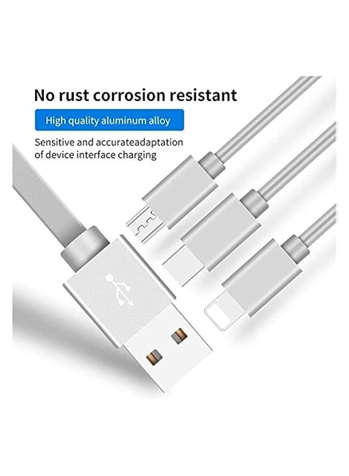 KASTWAVE 3 in 1 Multi USB Charger Cable Retractable Multiple Charging Cord Adapter with Phone Mini Type C Micro USB Port Connectors Compatible with Cell Phones Tablets Universal Use - Image 2