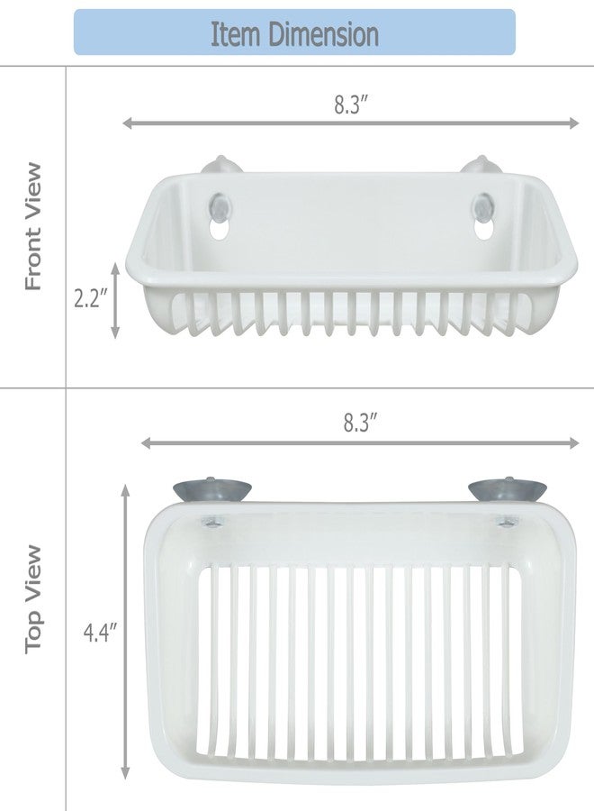 EIKS Storage Basket Organizer Shelf with Suction Cup for Bedroom Office Laundry Room - Image 4