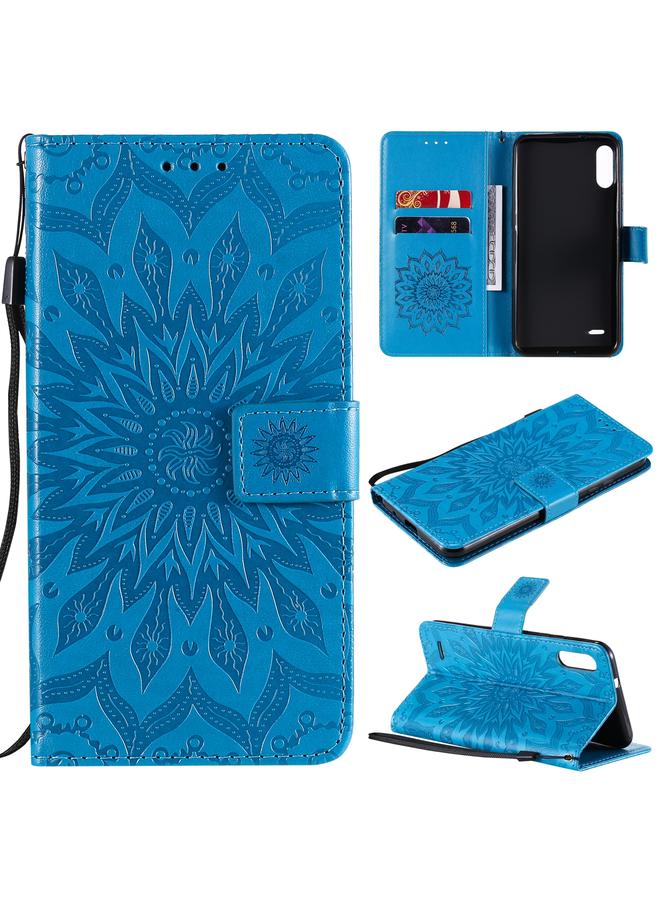 اس-توب جراب لهاتف LG K22 / K22 Plus، جراب جلدي أفقي قابل للطي بنقشة شمس مع فتحة بطاقة وحامل ومحفظة وحبل - Image 1