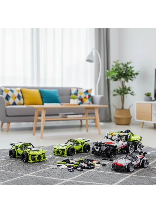 2-in-1 Building Car Toy Set for Kids – 222 Pieces Construction Blocks to Build 2 Racing Cars – Educational DIY Assembly Toy for Boys & Girls - Image 5