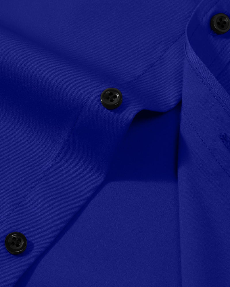Lusead Royal Blue Button Up Shirt Men Long Sleeve Wrinkle Free Button Down Stretch Party Wedding Church Shirt - Image 4