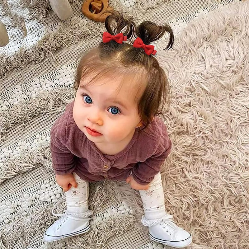 ALinmo Baby Hair Clips 60 Pieces 30 Colors in Pairs Baby Girls Fully Lined Bows Hair Pins Tiny 2" Hair Bows Alligator Clips for Girls Infants Toddlers - Image 3