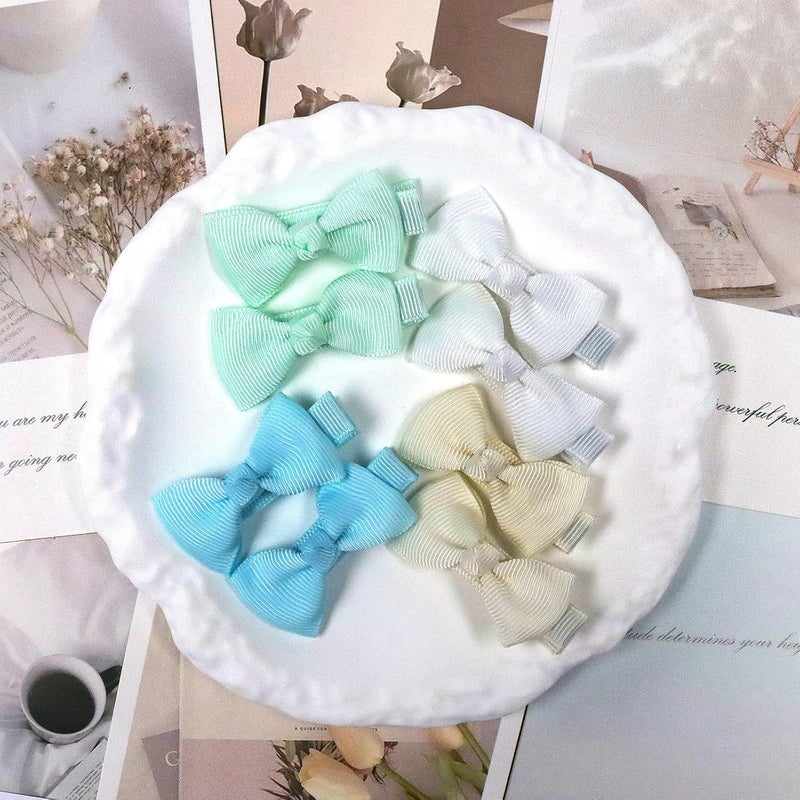 ALinmo Baby Hair Clips 60 Pieces 30 Colors in Pairs Baby Girls Fully Lined Bows Hair Pins Tiny 2" Hair Bows Alligator Clips for Girls Infants Toddlers - Image 5