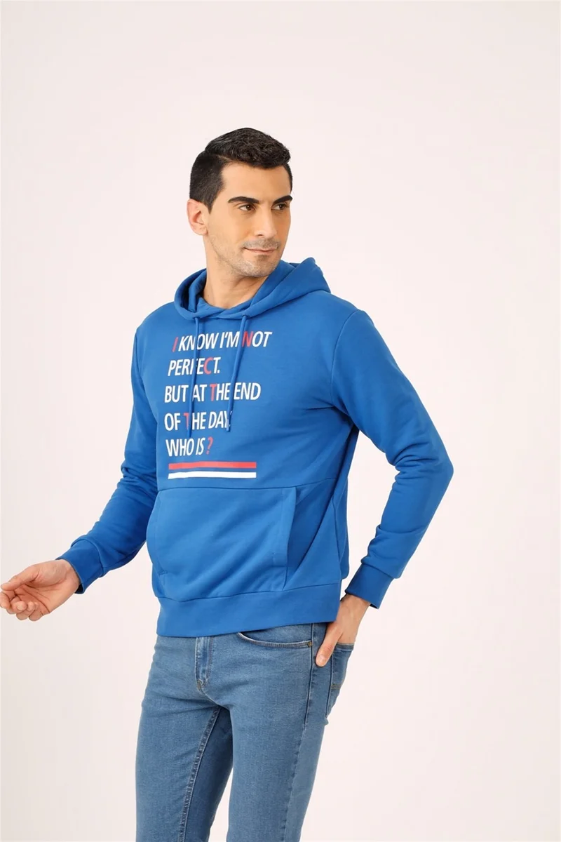 دوفي Saks Men's Regular Fit Hooded Sweatshirt
