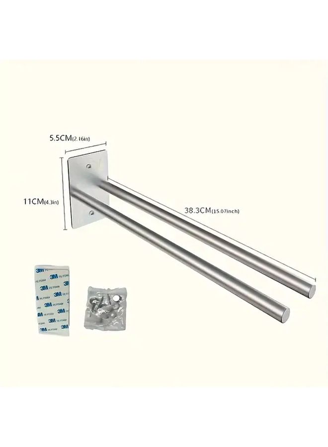 Black Stainless Steel Sturdy Towel Rack For Bathroom - Image 3