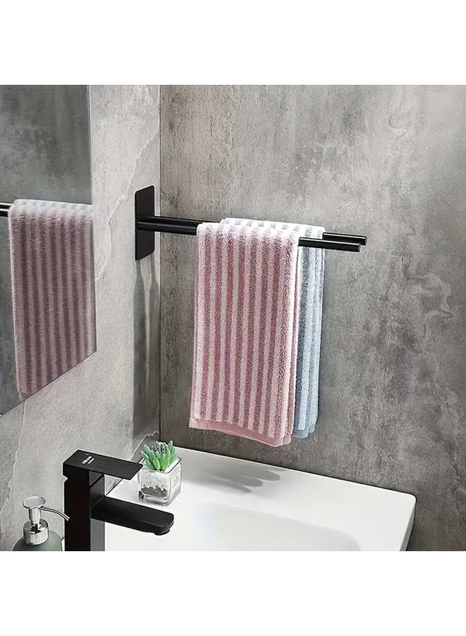 Black Stainless Steel Sturdy Towel Rack For Bathroom - Image 5