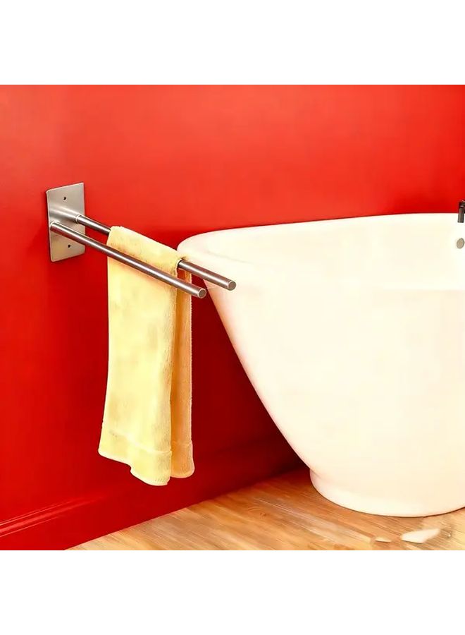 Black Stainless Steel Sturdy Towel Rack For Bathroom - Image 2