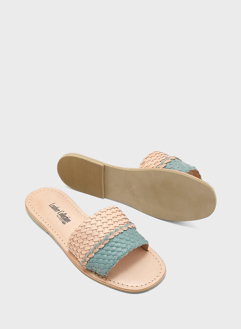 ELLA Striped Summer Flat Sandal