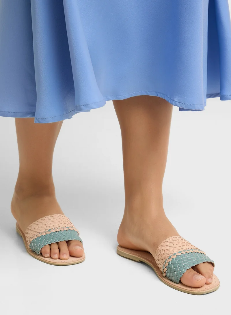 ELLA Striped Summer Flat Sandal