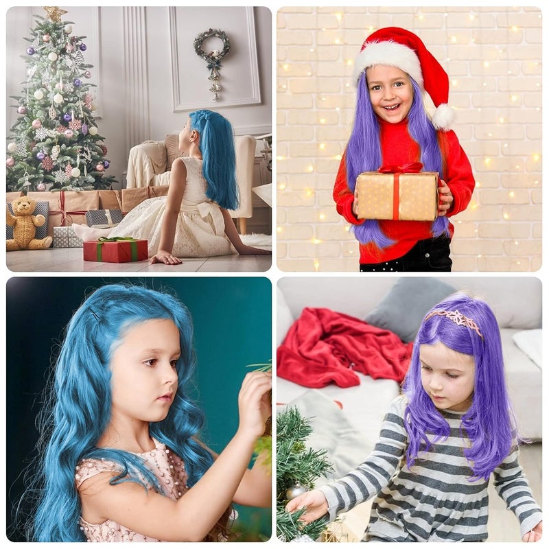 MSDADA New Hair Chalk Comb Temporary Hair Color Dye for Girls Kids with Light Color Hair, Washable Hair Chalk for Girls Age 4 5 6 7 8 9 10 Birthday Cosplay DIY, Christmas, New Year (Blue & Purple) - Image 5