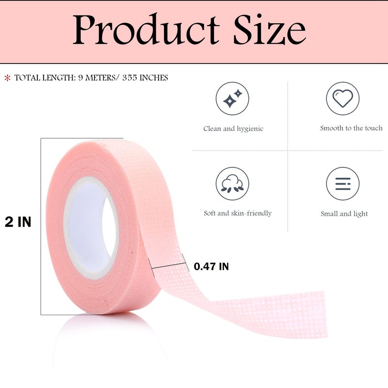 JASSINS 6 Rolls Eyelash Tape,Adhesive Fabric Eyelash Extension Tape,Breathable Micropore Fabric Tape for Eyelash Extension Supplies,9 m/10 Yard Each Roll (Pink) - Image 5