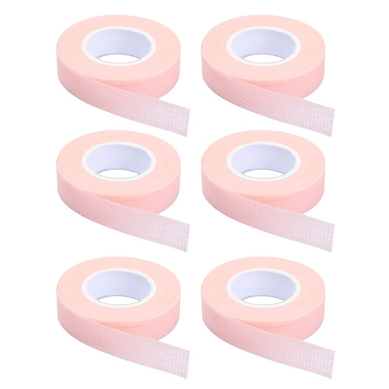 JASSINS 6 Rolls Eyelash Tape,Adhesive Fabric Eyelash Extension Tape,Breathable Micropore Fabric Tape for Eyelash Extension Supplies,9 m/10 Yard Each Roll (Pink) - Image 1