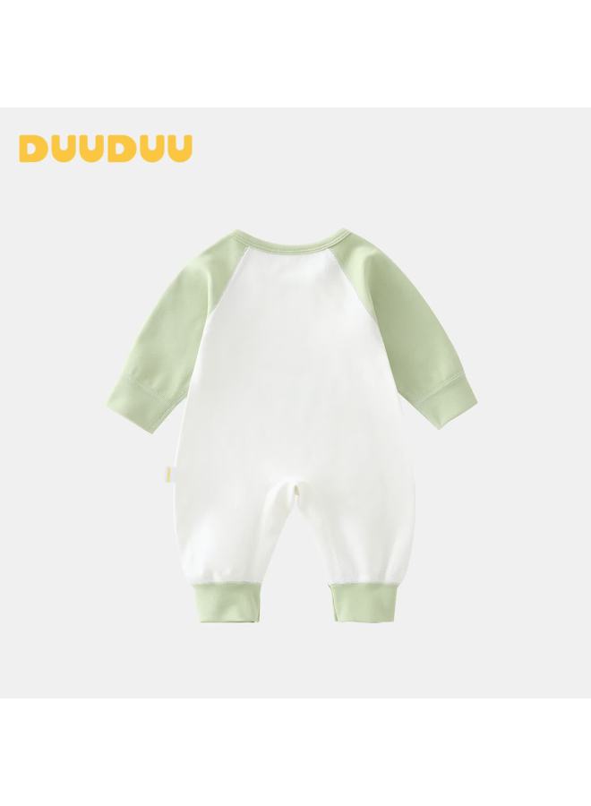 Duuduu Newborn Baby Cotton Long Sleeve Bodysuit Four Seasons Infant Romper Seamless Jumpsuit 73cm - Image 2
