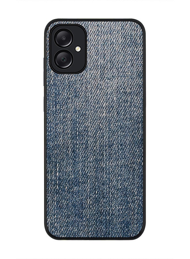 Stylizedd Rugged Black edge case for Samsung Galaxy A05, Slim fit Soft Case Flexible Rubber Edges Anti Drop TPU Gel Thin Cover- Dark Denim Print - Image 1