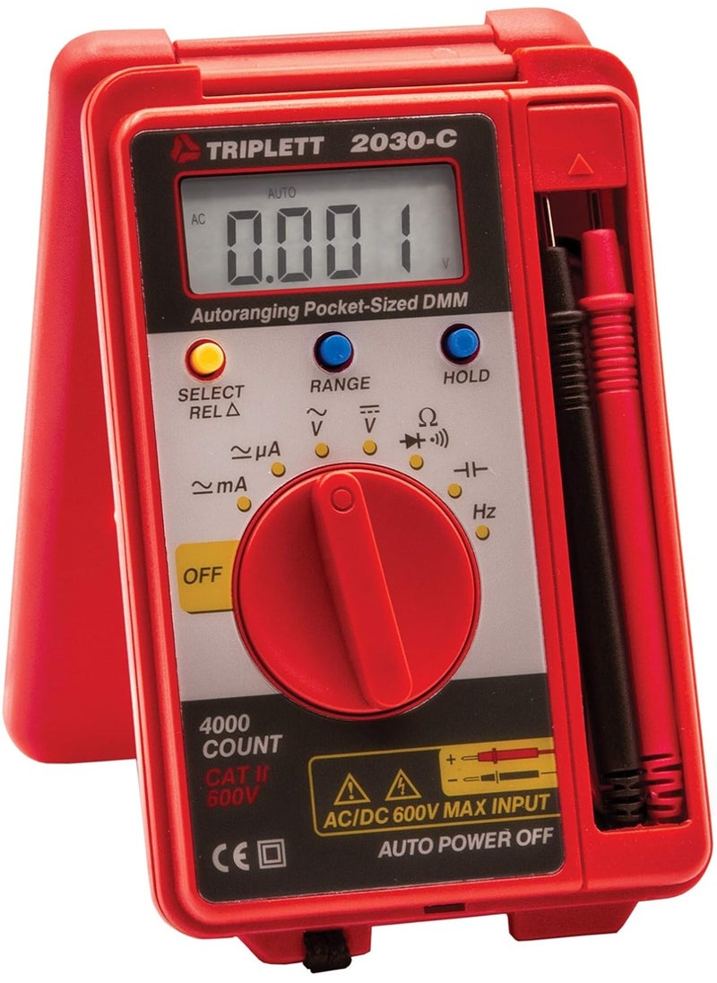 Triplett Triplett 2030 Pocket-Sized 4000 Count Digital Multimeter - AC/DC Voltage, AC/DC Current, Resistance, Frequency, Capacitance, Continuity, and Diode Check  - Image 1