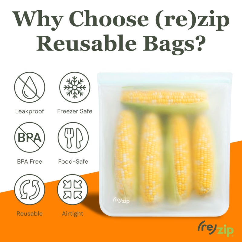 Rezip (re) zip 4 Gallon & 4 Half-Gallon Bags for Maximum Freshness | 8-Pack Food Storage Bag Kit | BPA-Free, Leakproof, Airtight, and Freezer-Safe PEVA | Ideal for Marinating and BBQ Prep - Image 3
