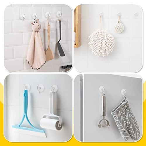 HangerSpace Suction Cup Hooks, Upgrade 2.5 Inches Clear PVC Suction Cups with Metal Hooks 7 LB Heavy Duty Removable Large Suction Cups for Kitchen Bathroom Shower Wall Window Glass Door 8 Pack - Image 5