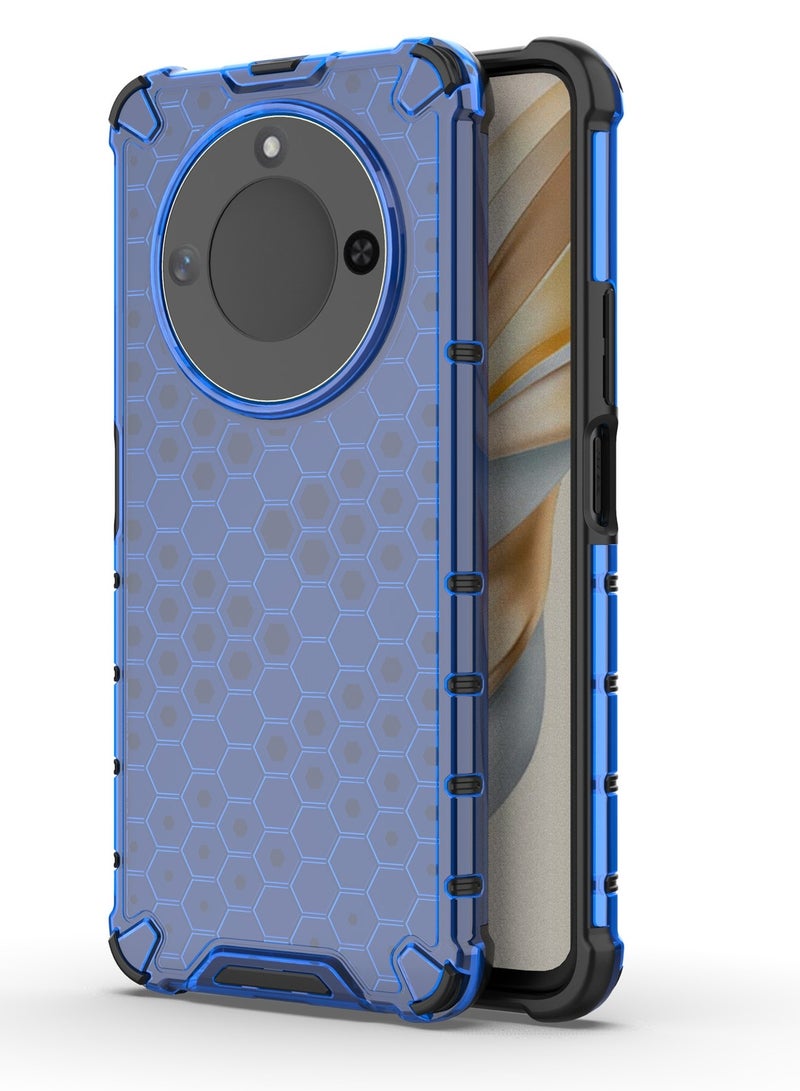 Case Cover Honeycomb Case Shockproof Camera Protection Cover Compatible with Honor X9C Smart (Blue) - Image 1