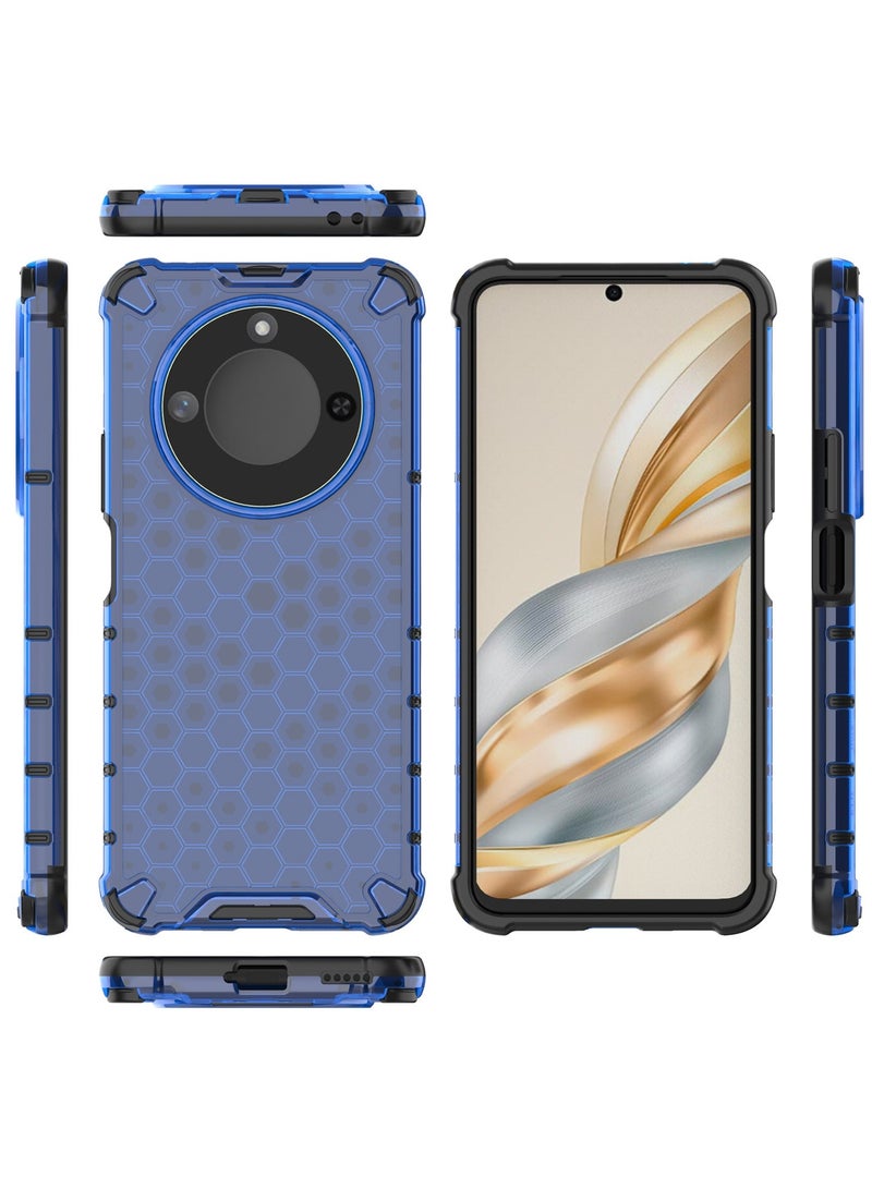 Case Cover Honeycomb Case Shockproof Camera Protection Cover Compatible with Honor X9C Smart (Blue) - Image 2