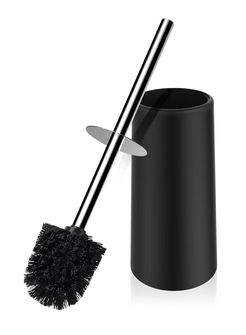 Arabest Toilet Brush and Holder, Toilet Bowl Brush with 304 Stainless Steel Long Handle, Hidden Toilet Brush with Durable Scrubbing Bristles for Bathroom Deep Cleaning (Black)  - Image 1