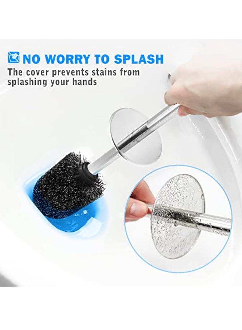 Arabest Toilet Brush and Holder, Toilet Bowl Brush with 304 Stainless Steel Long Handle, Hidden Toilet Brush with Durable Scrubbing Bristles for Bathroom Deep Cleaning (Black)  - Image 3
