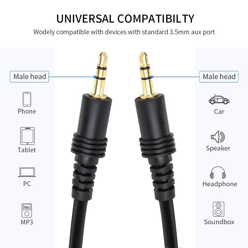 DTOL Aux Cable 3.5mm Audio Cord for Car Heavy Duty Male to Male Jack Auxiliary Cord Extension Adapter for Apple iPhone, Android for Samsung Galaxy, Headphones (3.5mm Male to Male Cable 5 Feet) - Image 4