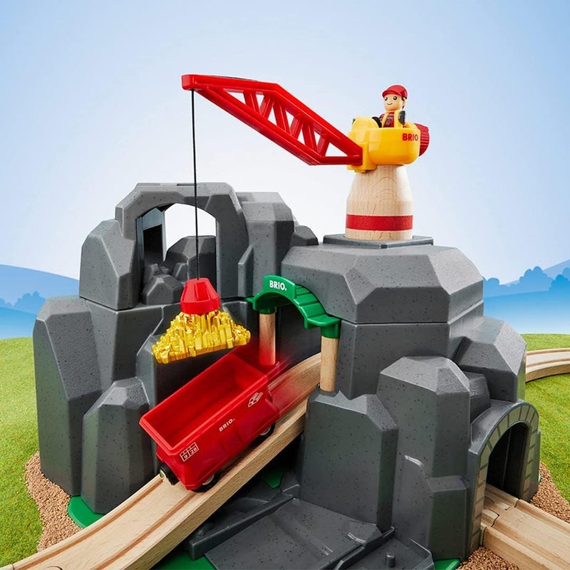 BRIO World  33889 Crane  Mountain Tunnel  7 Piece Toy Train Accessory for Kids  Interactive Play  FSC Certified Wood  Perfect for Ages 3 and Up - Image 3