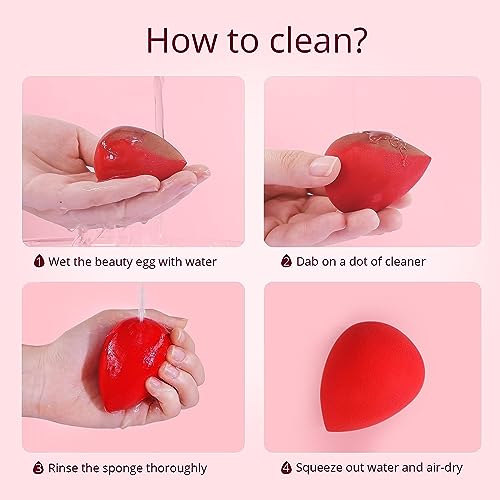 SUAKE Beauty Blender Sponge for Face Makeup – Soft, Latex-Free Makeup Sponge Puff for All Skin Types – Reusable Sponge for Foundation, Concealer & Cream (Multicolor, Pack of 1) - Image 5