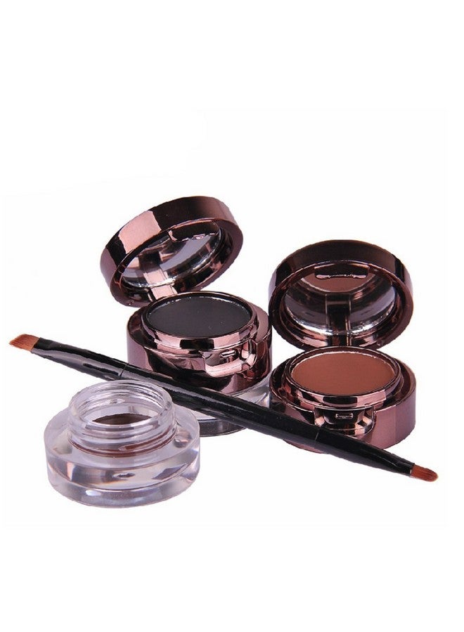 يوكانبي مجموعة مكياج بودرة الحواجب وجل تحديد العيون باللونين الأسود والبني من UCANBE، 4 في 1، مقاومة للماء وطويلة الأمد، مع فرشاة مزدوجة الأطراف - Image 4