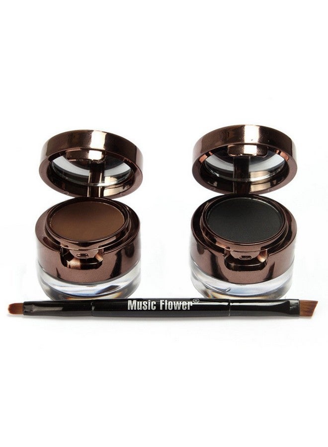 يوكانبي مجموعة مكياج بودرة الحواجب وجل تحديد العيون باللونين الأسود والبني من UCANBE، 4 في 1، مقاومة للماء وطويلة الأمد، مع فرشاة مزدوجة الأطراف - Image 3