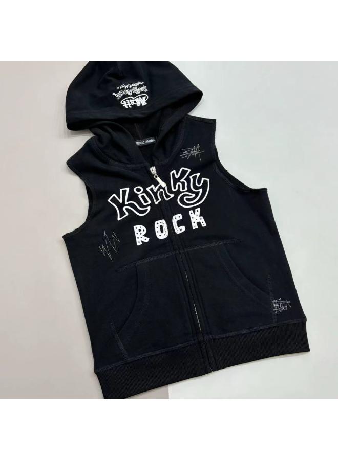 [ ] 24 Autumn And Winter Tide Brand High Set Children's Pacifier Electric Guitar Pattern Children's Cotton Zipper Vest