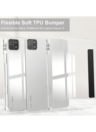 Compatible with Honor Pad 10 Tablet 12.1 inch 2025 Case, TPU Slim Cover with Pencil Holder, Auto Wake/Sleep Smart Transparent Hard Back Stand Case (Black) - view 5