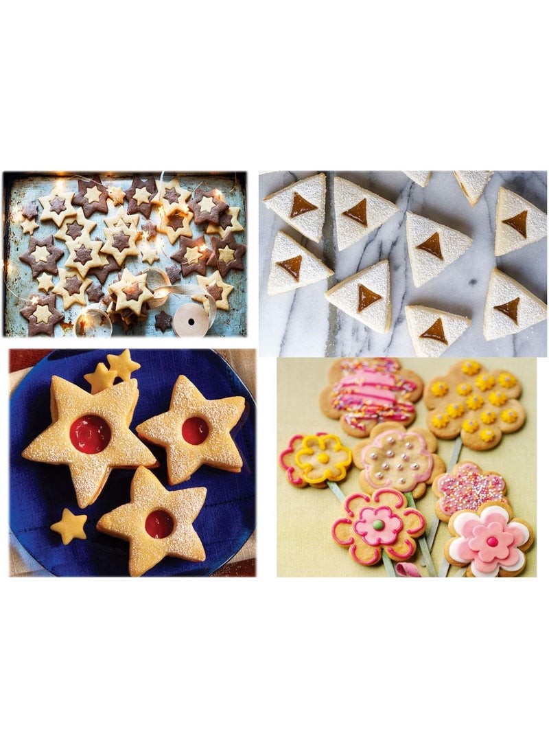 Mini Cookie Cutter Set - 30 Small Molds to Cut Out Polymer Clay, Pastry Dough, Pie Crust & Fruit - Metal Stamps Star Flower Hexagon Round Heart Square Triangle Oval Raindrop Geometric Shapes Cutter - Image 3