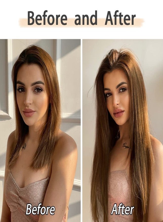 سترايد وصلات شعر StrRid بنية اللون، مستقيمة وغير مرئية، بطول 22 بوصة، كثيفة، مصنوعة من مواد صناعية، بمشابك، للنساء، 5 قطع، أسود، مجعد، مموج، 18 بوصة، للفتيات، أشقر، أحمر، أبيض، طبيعي، تغطي الرأس بالكامل، للحفلات، للاستخدام اليومي، 5 أونصة - Image 3