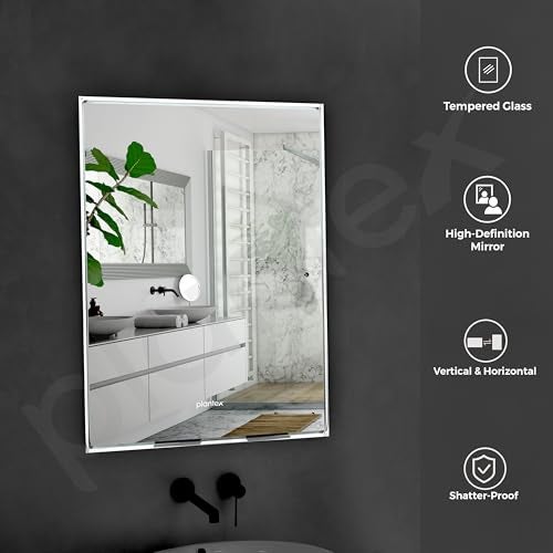 Plantex Frameless Rectangle Mirror for Wall/Mirror with Beveled Smooth Edges for Bathroom/Dressing Room/Living Room/Bedroom/Entryway - (18x12 Inch) - Image 4